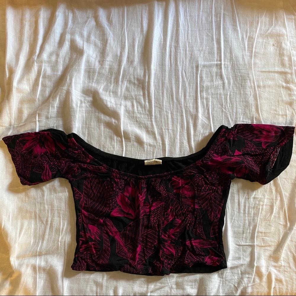 Pink and Black Crop Top